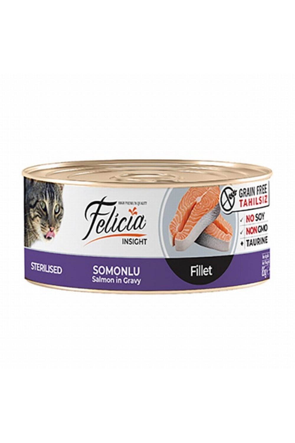 Felicia Tahılsız Sterilised Somonlu Fileto Kısırlaştırılmış Kedi Konservesi 85 gr