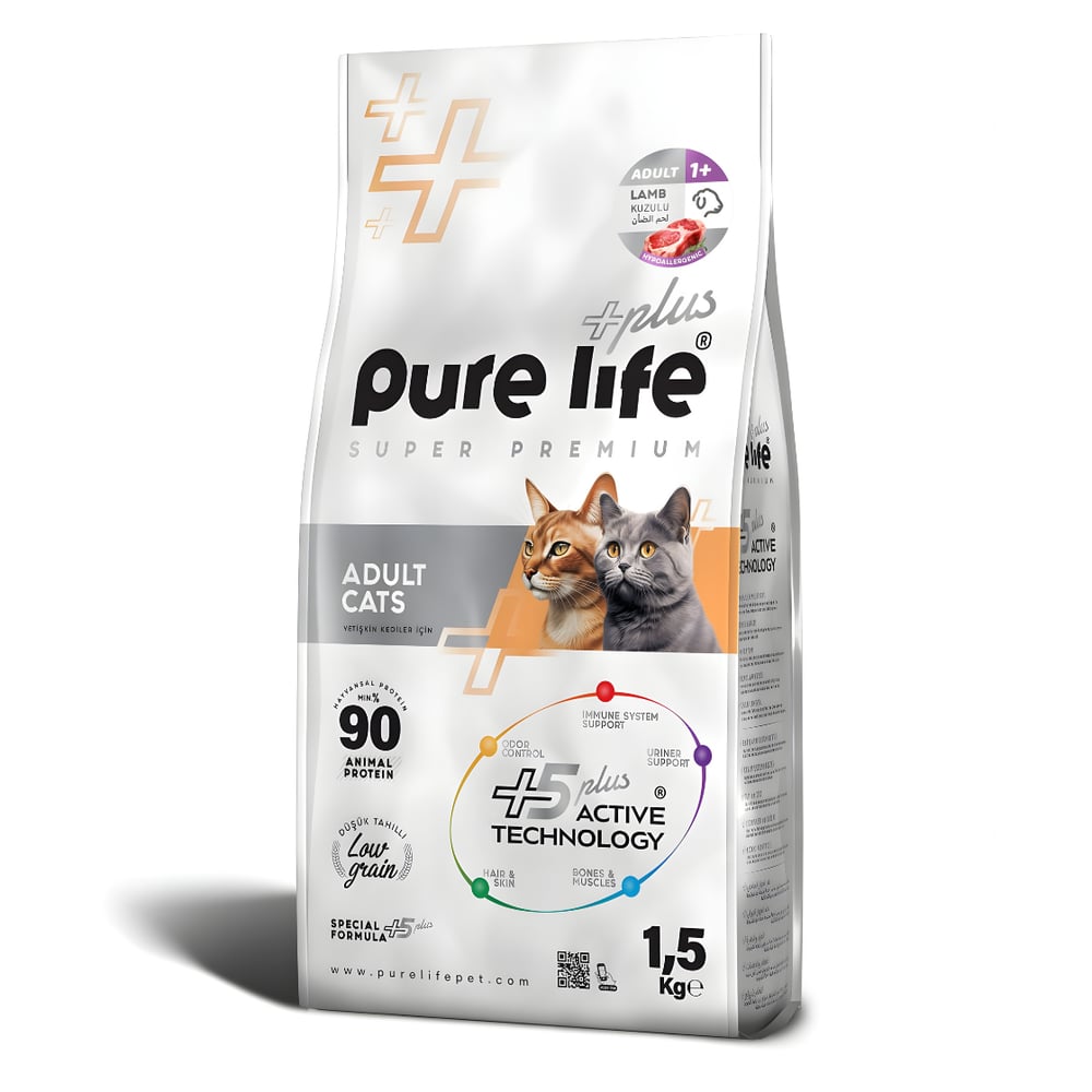 Purelife Plus Kuzulu Yetişkin Kedi Maması 1.5kg