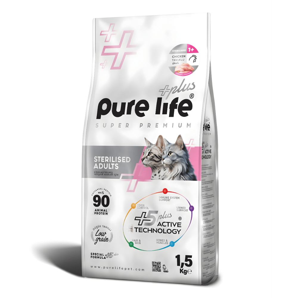 Purelife Plus Tavuklu Kısırlaştırılmış Kedi Maması 1.5kg