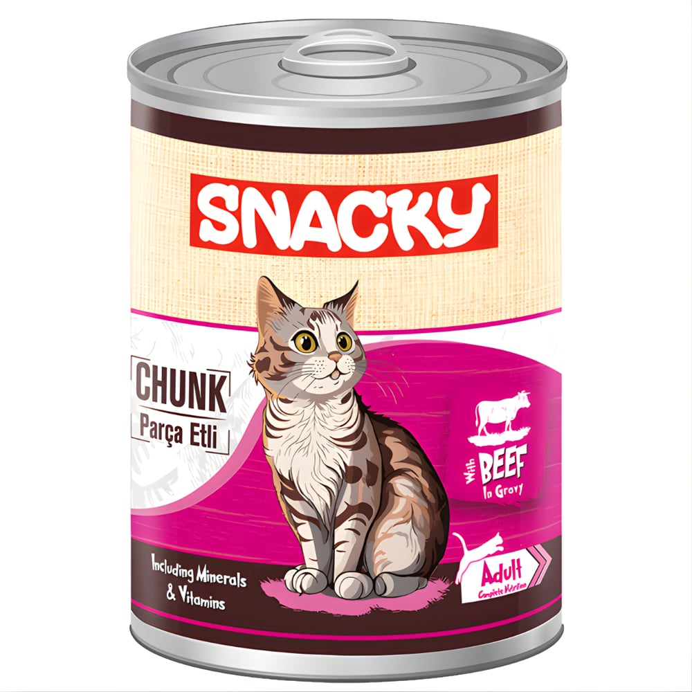 Snacky Chunk Sığır Etli Yetişkin Kedi Konservesi 400 gr