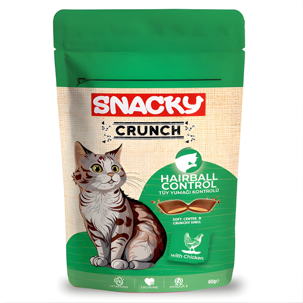 Snacky Crunch Hairball Control Kedi Ödülü Tavuklu 60 Gr