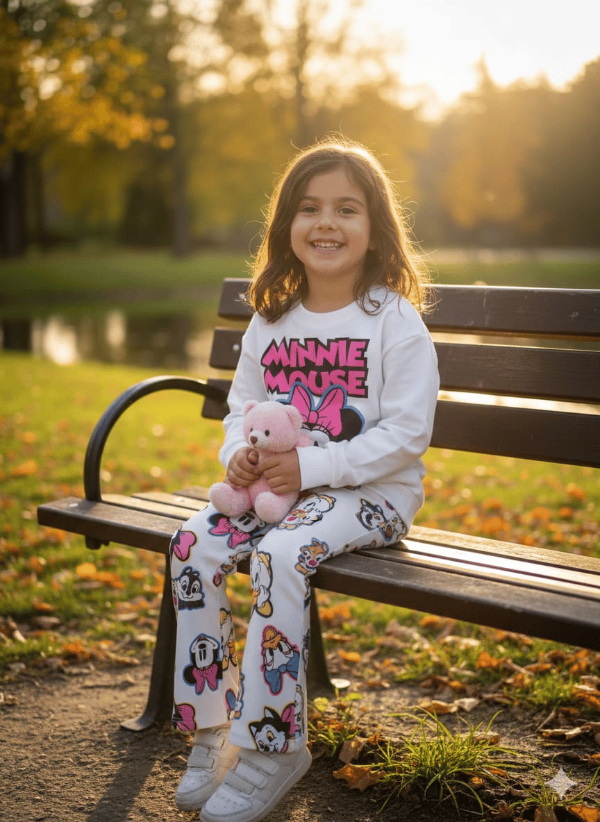 MINNIE MOUSE DESENLİ FİTİLLİ TAYTLI TAKIM