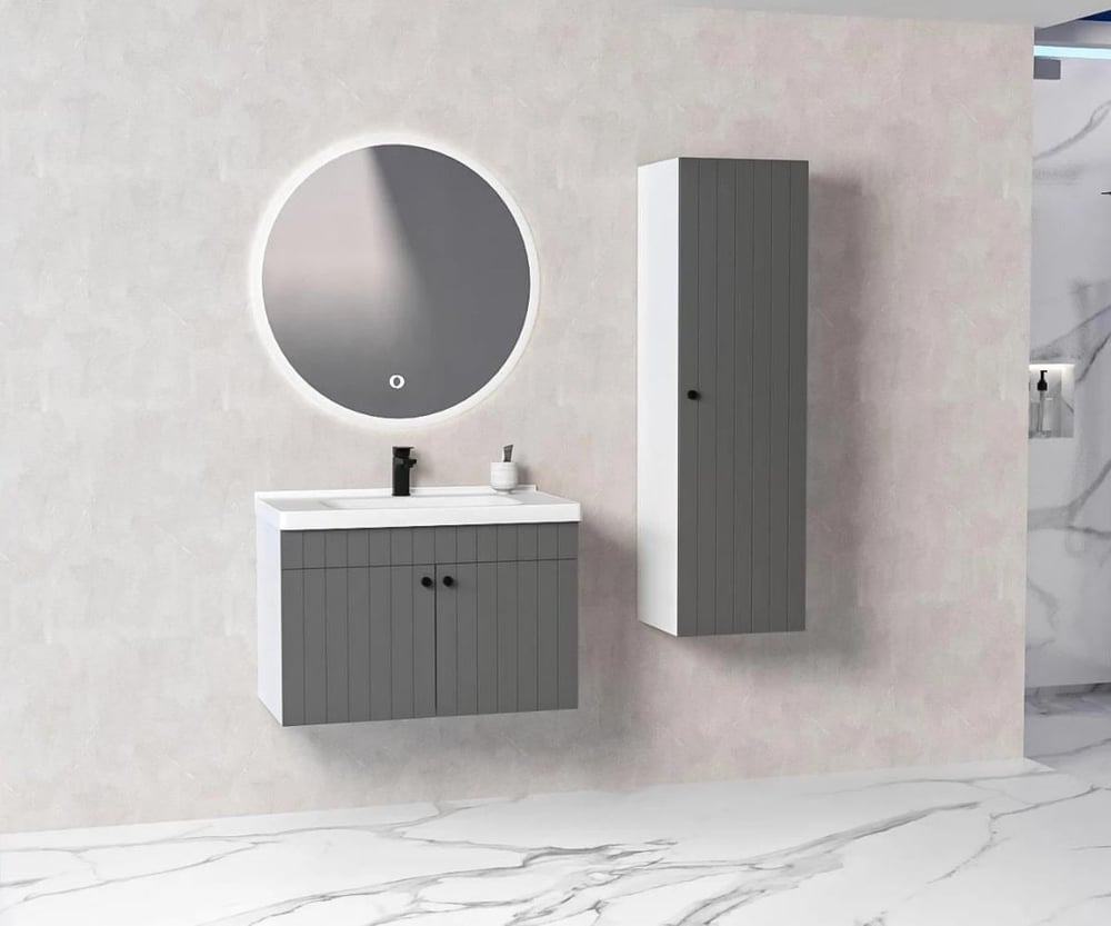 Aquanil Avien Banyo Dolabı 80cm gri