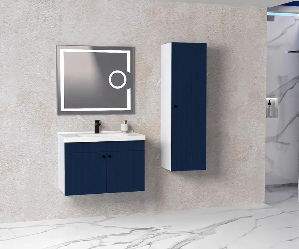 Aquanil Avien Banyo Dolabı 80cm Lacivert