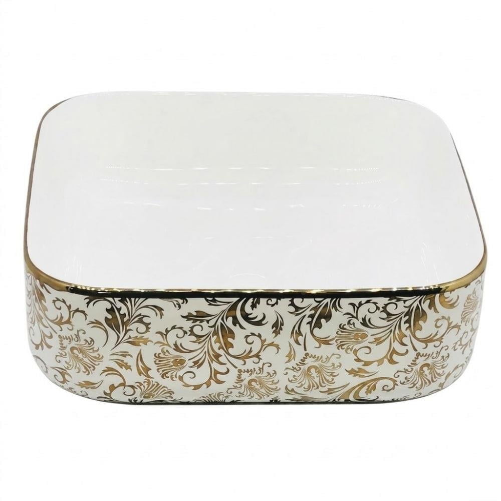 Arvitsa Tezgah Üstü Gold Beyaz Lavabo K01