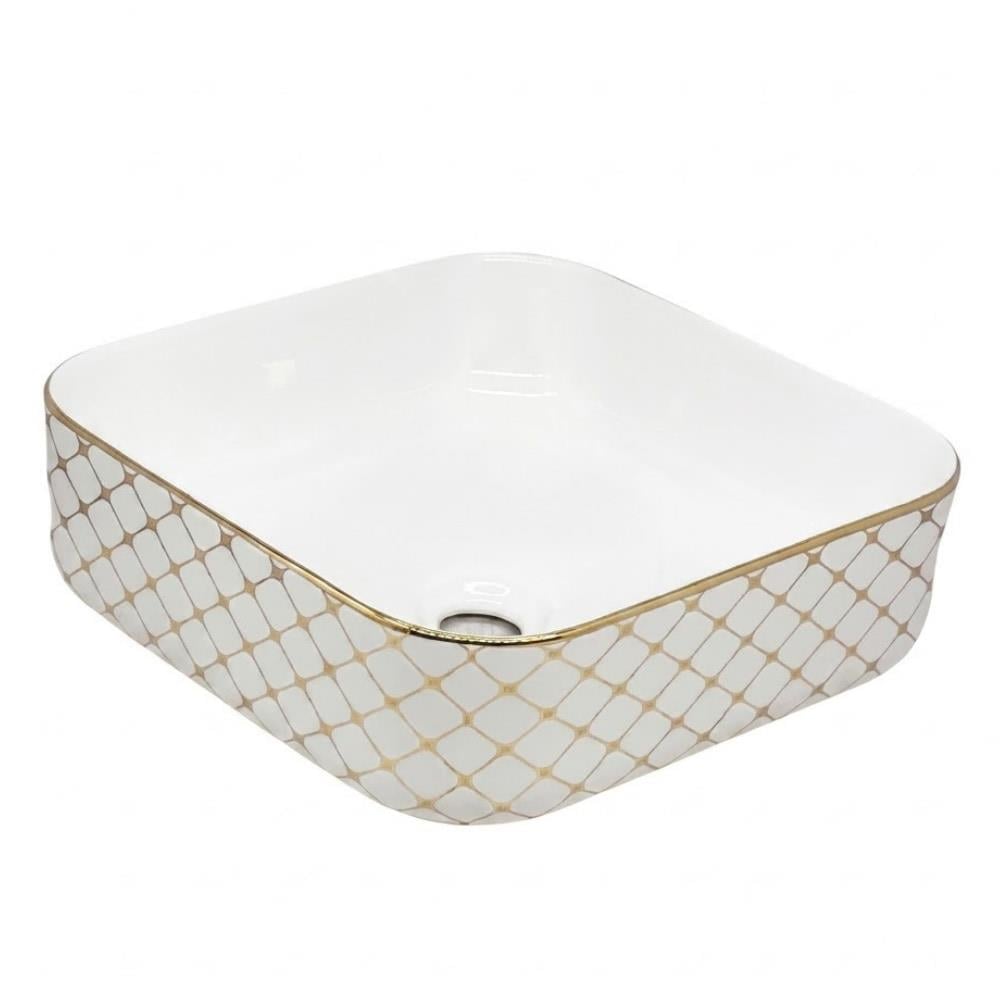 Arvitsa Tezgah Üstü Gold Beyaz Lavabo K04