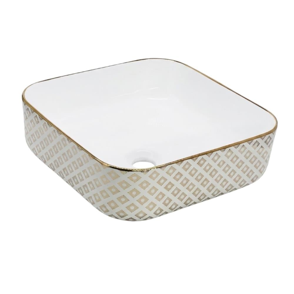 Arvitsa Tezgah Üstü Gold Beyaz Lavabo K07