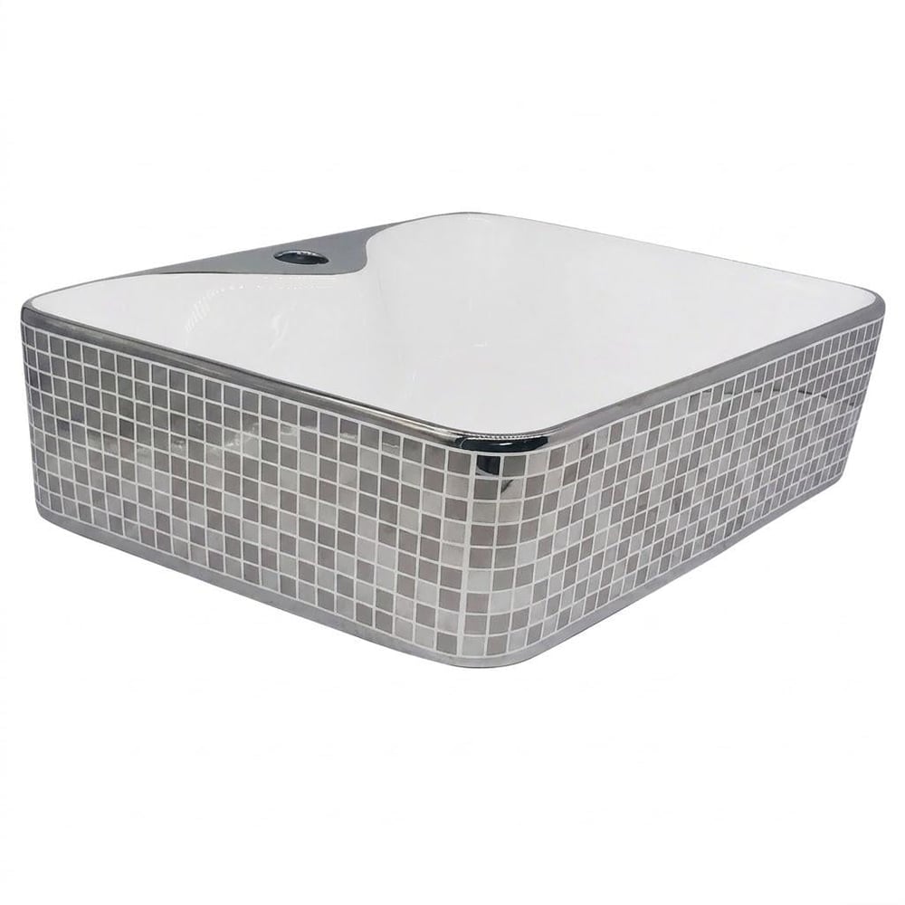 Arvitsa Tezgah Üstü Gümüş Beyaz Lavabo