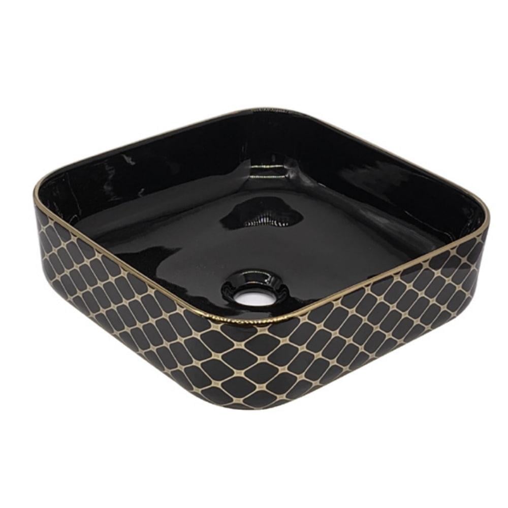Arvitsa Tezgah Üstü Siyah Gold Lavabo