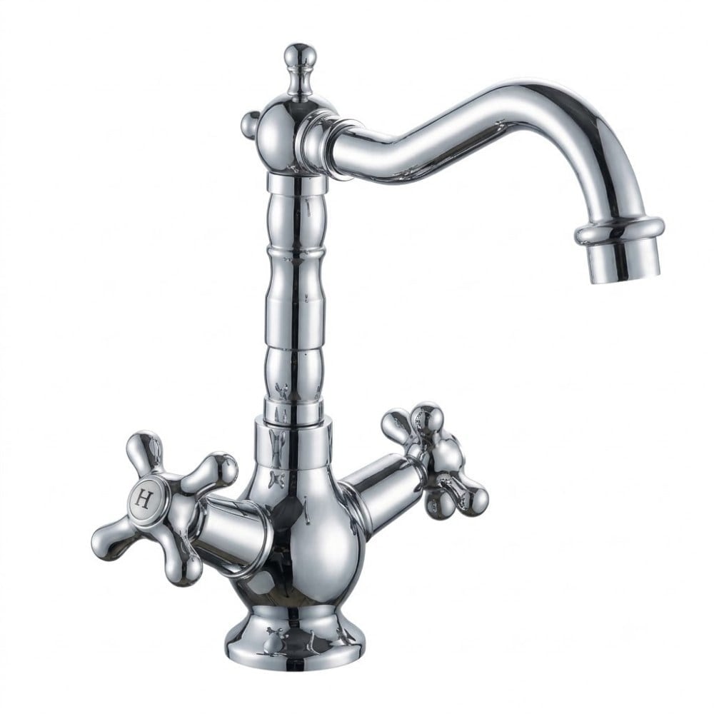 DGN Konsept Rustik Çevirmeli Krom Lavabo Bataryası