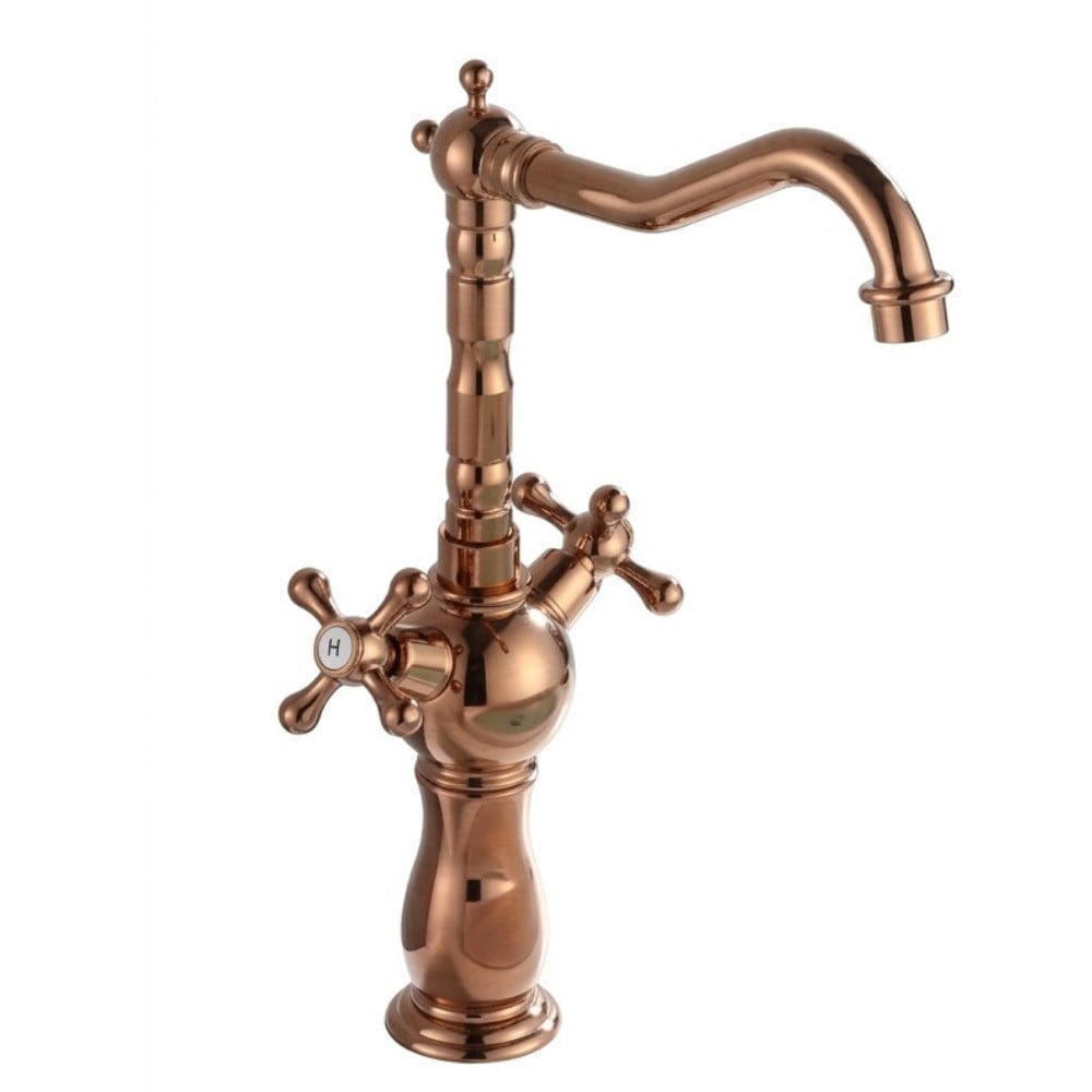 DGN Konsept Rustik Çevirmeli Rose Gold Çanak Lavabo Bataryası
