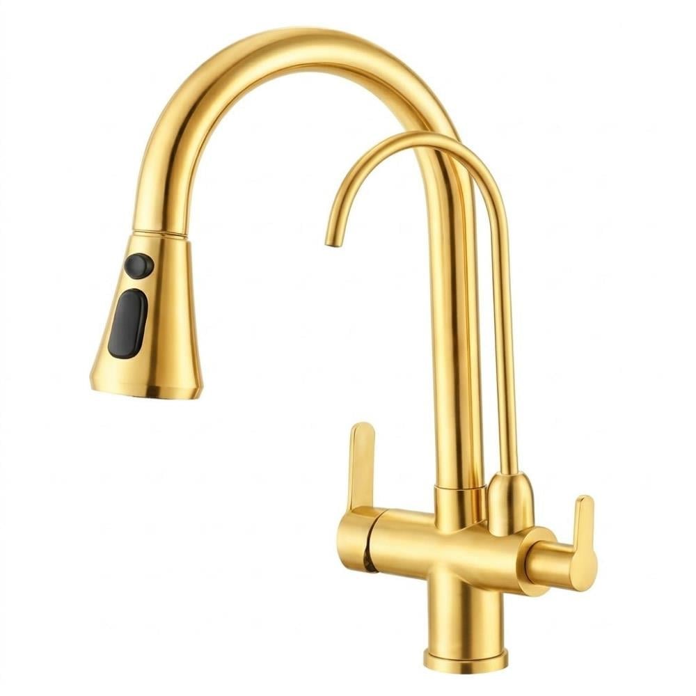 FLEKO Dual Arıtmalı Spiralli Eviye Bataryası Gold