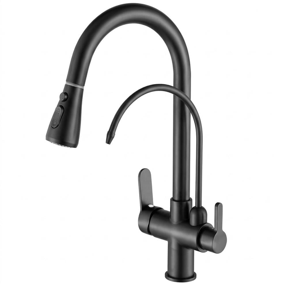 FLEKO Dual Arıtmalı Spiralli Eviye Bataryası Siyah