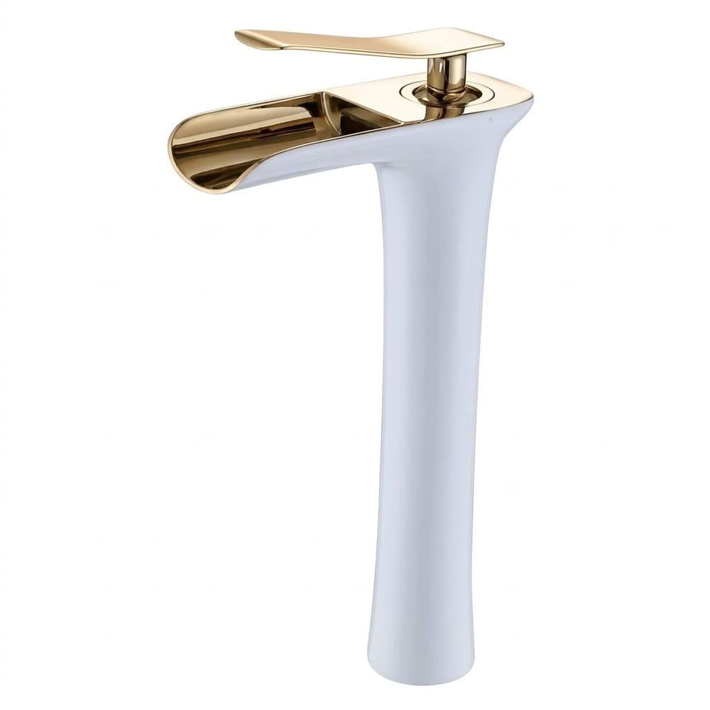 FLEKO Victoria Tall Lavabo Bataryası Gold-Beyaz