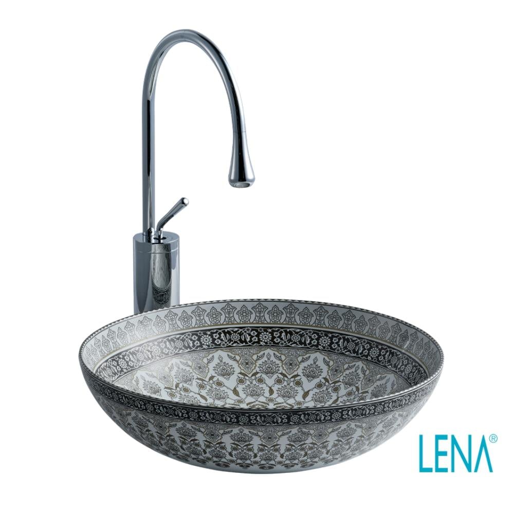 LENA Tezgah Üstü Gri Motifli Lavabo
