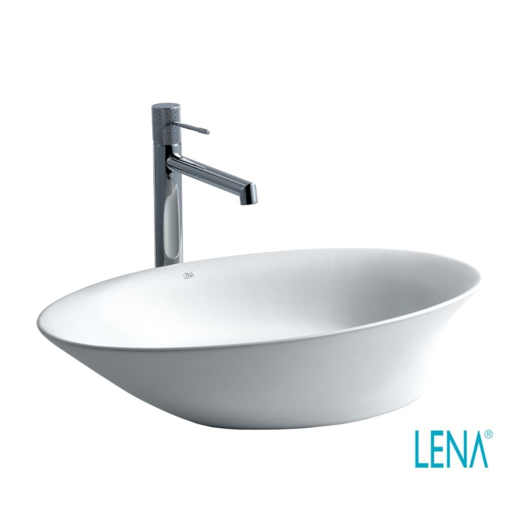 LENA Tezgah Üstü Lavabo Mat Beyaz