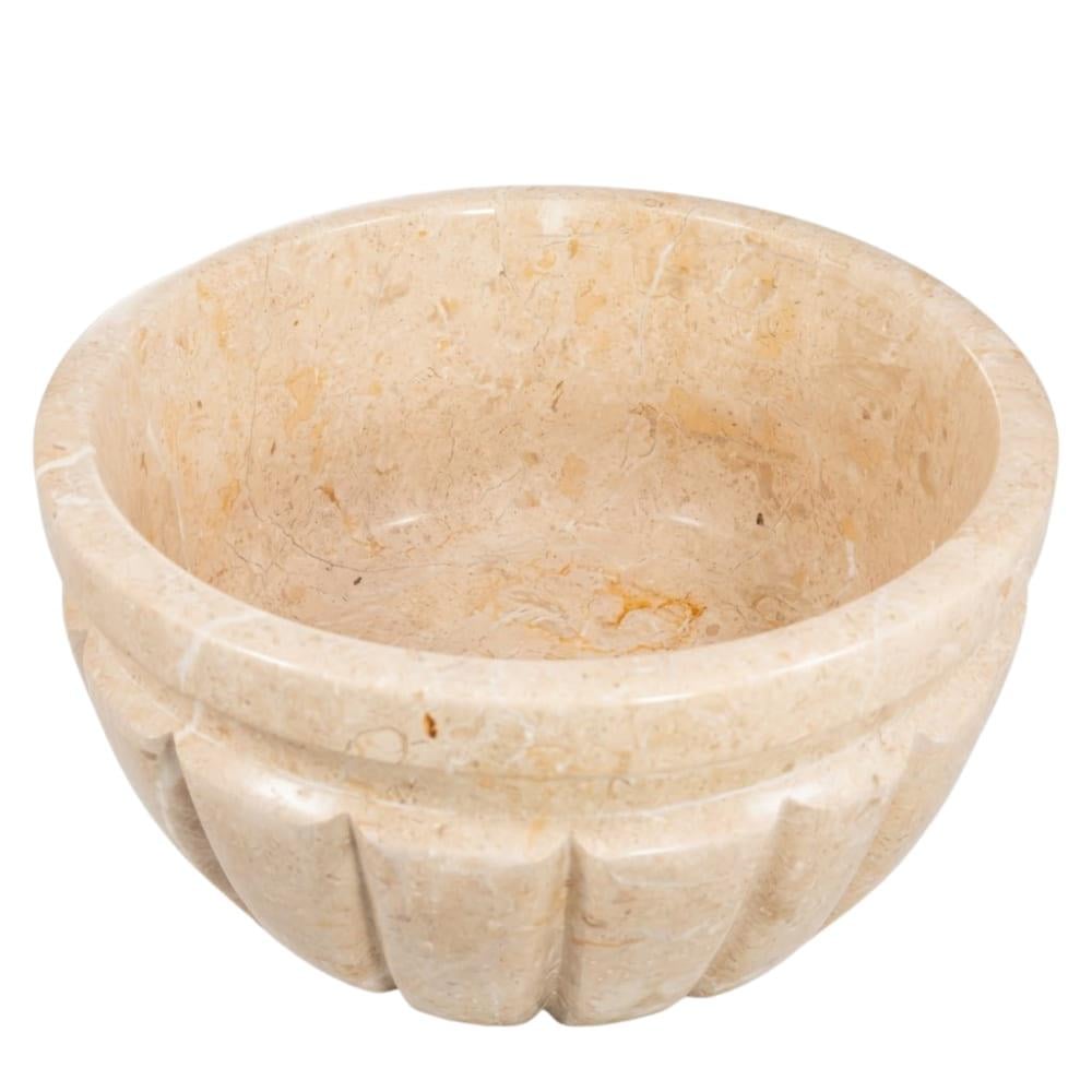 Yuvarlak Mermer Hamam Kurnası Krem K043