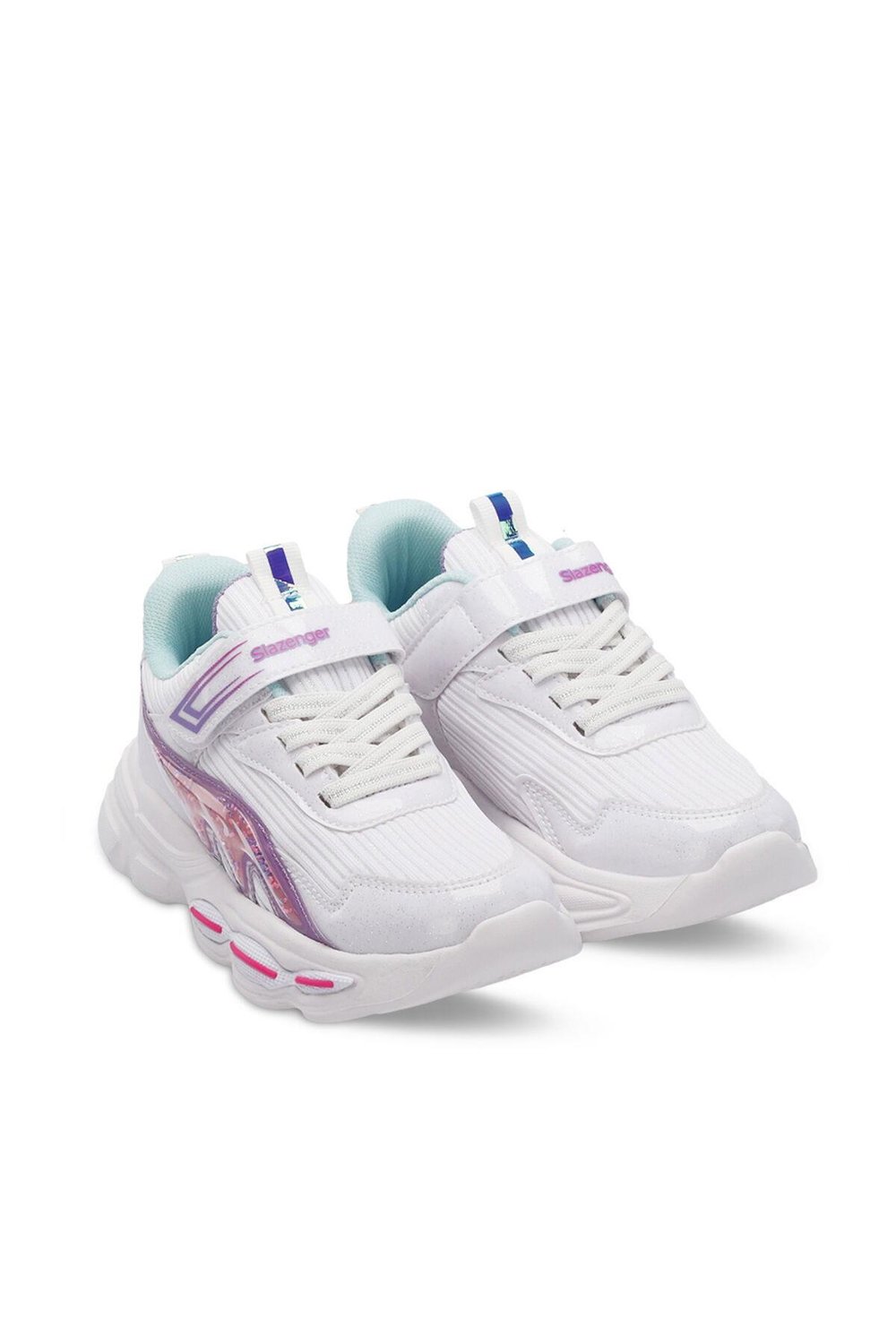 Slazenger NOELA Kız Çocuk Cırt Cırtlı Beyaz / Fuşya Günlük Spor Ayakkabısı