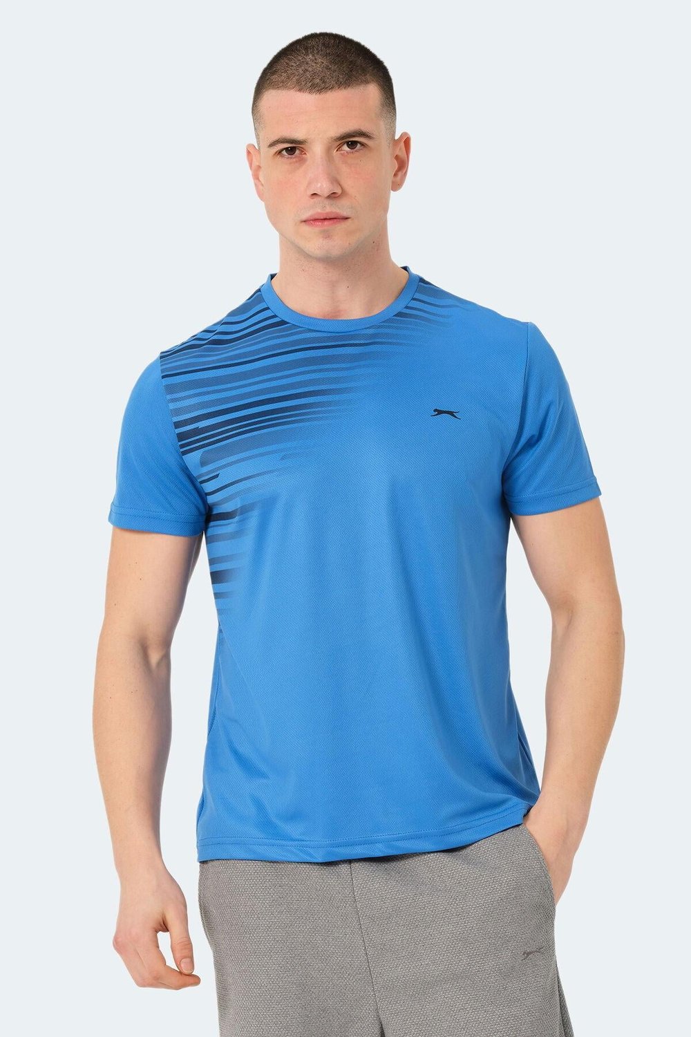 Slazenger RAVEN Erkek Saks Mavi Tişört