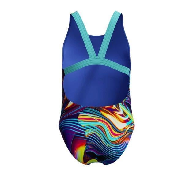 Speedo Kız Dijital Allover Leaderback Yüzücü Mayosu