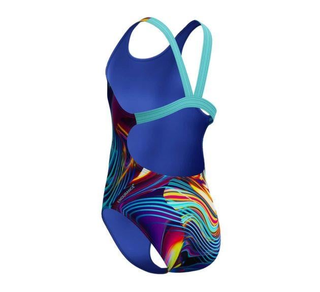 Speedo Kız Dijital Allover Leaderback Yüzücü Mayosu