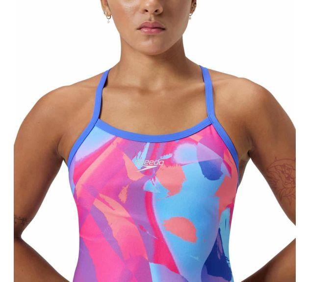 Speedo Placement Digital Turnback Swimsuit Kadın Yüzücü Mayosu