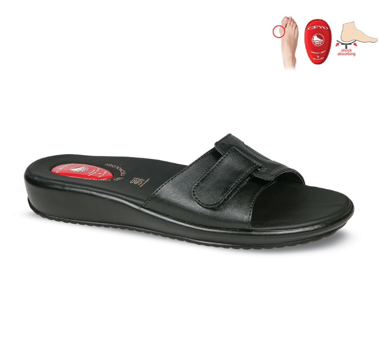 Ceyo 9200-12 Jelli Hallux-Valgus (Kemik Çıkıntısı) Destekli Siyah Kadın Terlik