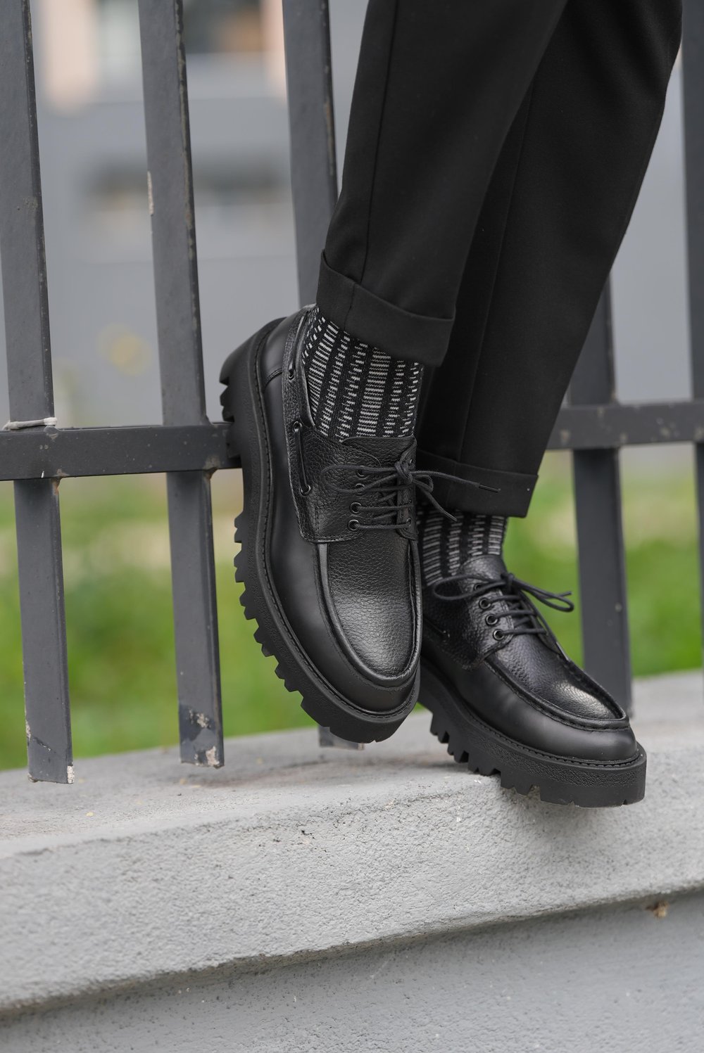 Tetri K512 Ortega Model Hakiki Deri El Yapımı Erkek Siyah Casual Ayakkabı