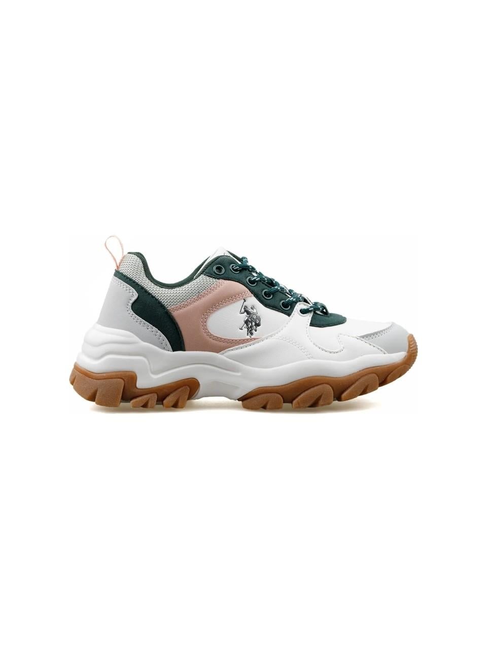 Us Polo Assn. Tracky 5FX 1019477352 Beyaz-Yeşil Kadın Günlük Sneaker