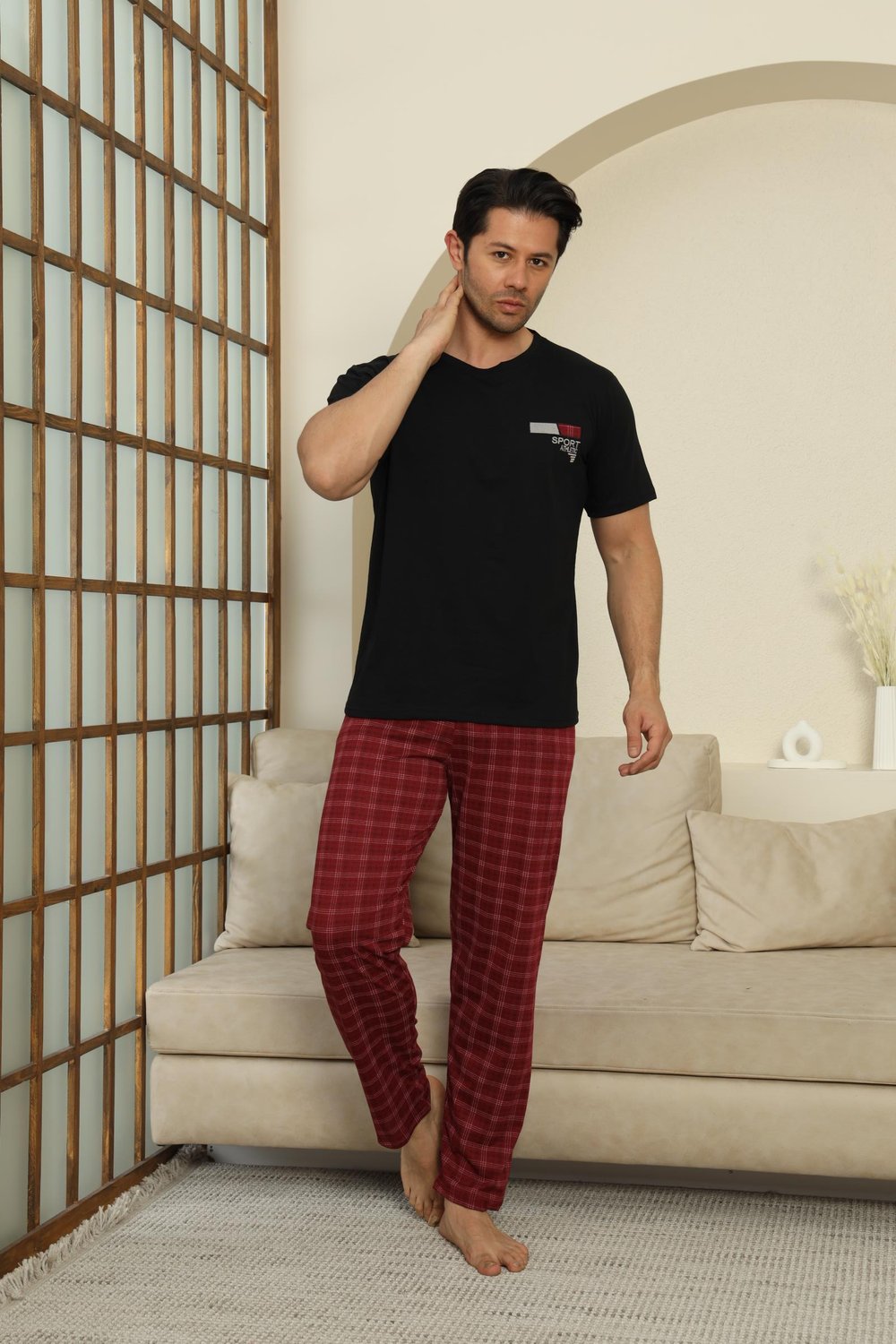 EKOSE PENYE ERKEK KISA KOL PIJAMA TAKIMI