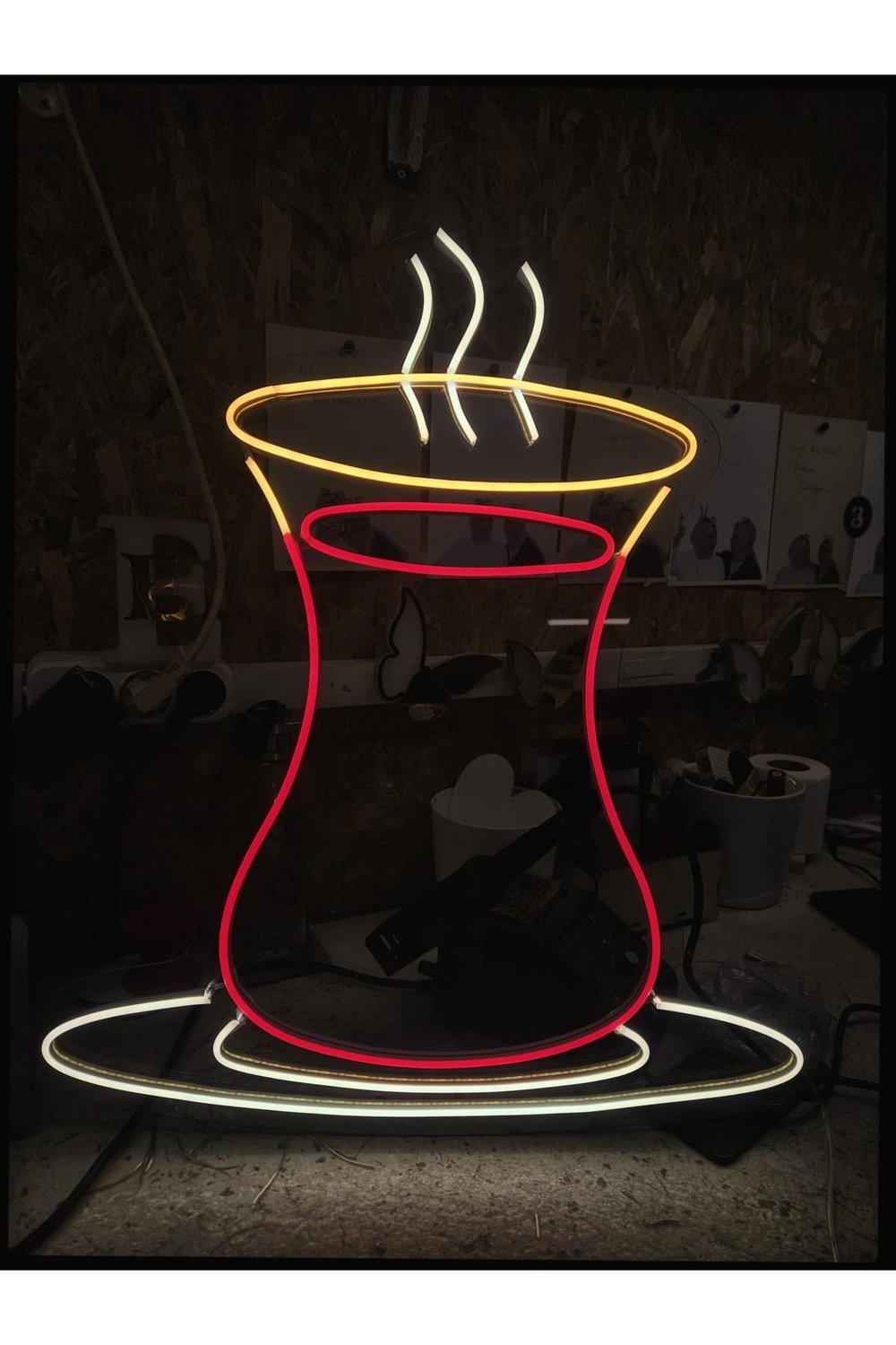 Çay Bardağı Neon Tabela – Kafe & Çay Ocağı Işıklı Dekor