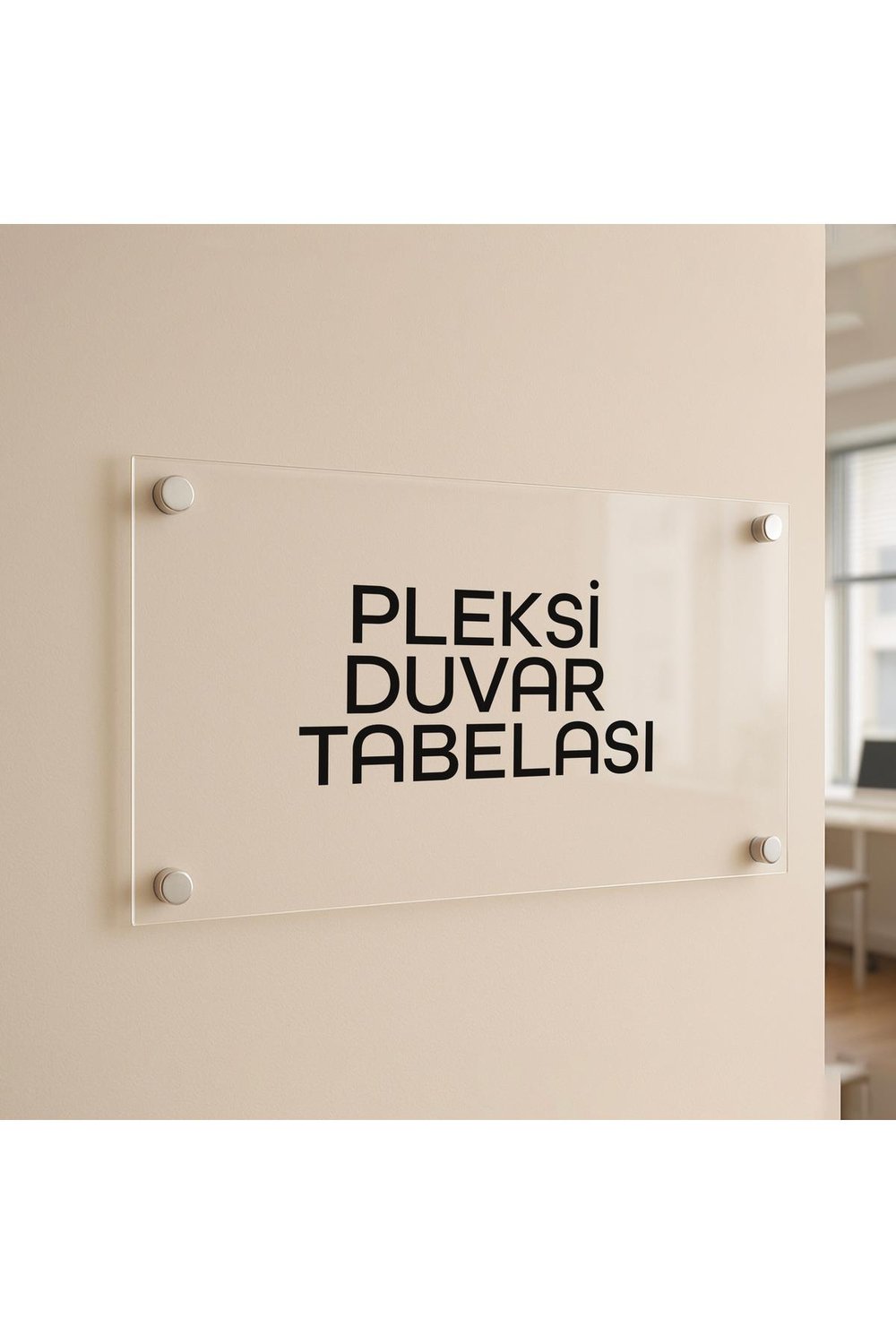 Dekoratif Pleksi Tabela (Standoff Vidalı) – 30x20 cm Şeffaf