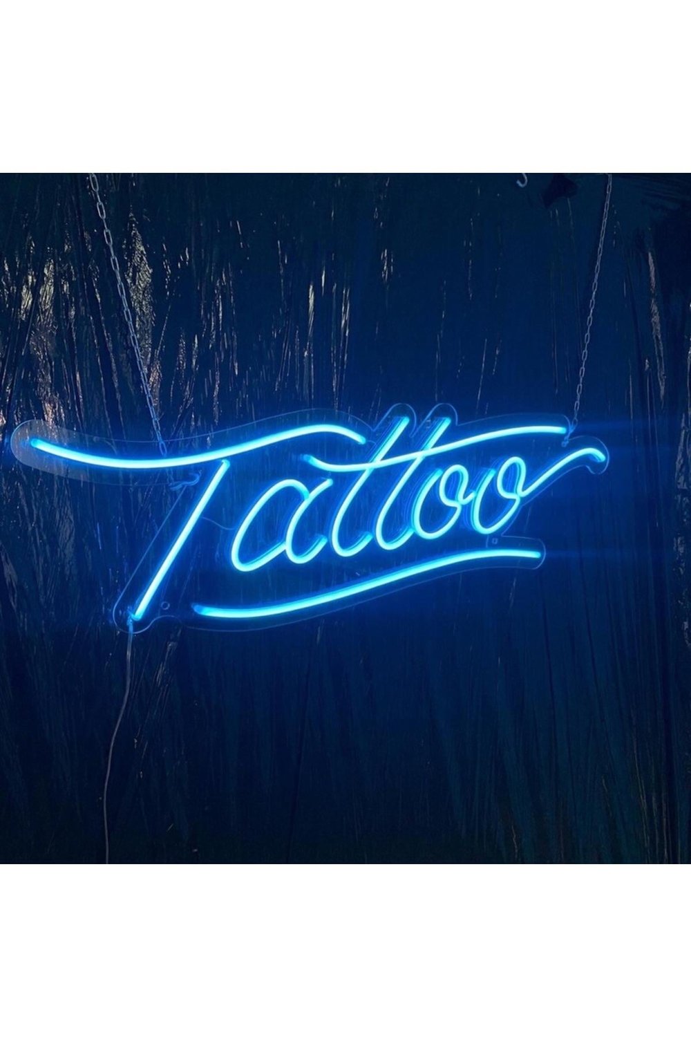 Tattoo Neon Tabela – Mavi Işıklı Led Tabela (Stüdyo & Dövmeci Dekorasyonu)