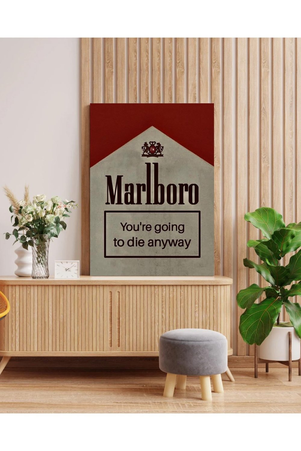 Zaten Öleceksin – Retro Marlboro Tarzı İronik Kanvas Tablo (Kanvas Tablo Koleksiyonu)