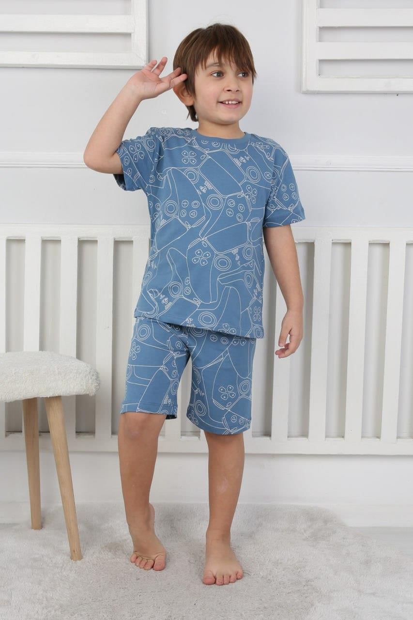 Atari Desenli Şortlu Pijama Takımı