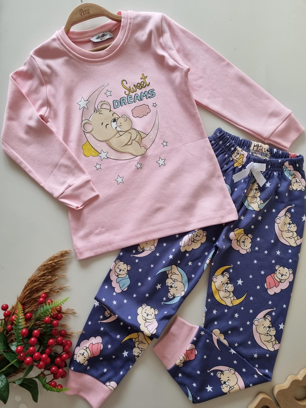 Ayıcıklı  Polarsız Pijama Takımı