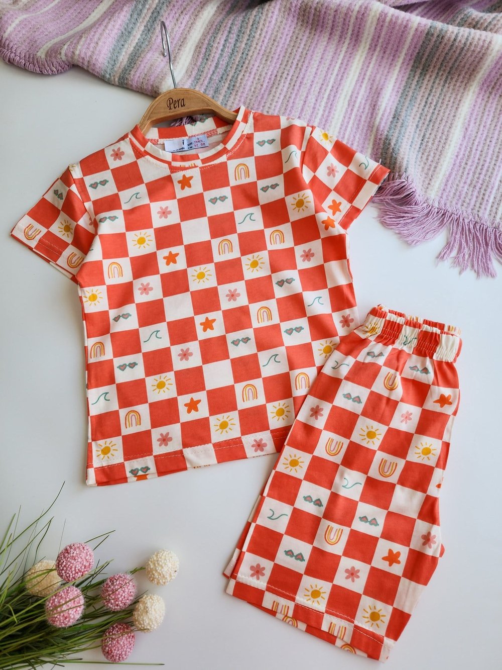 Kare Şortlu Pijama Takımı
