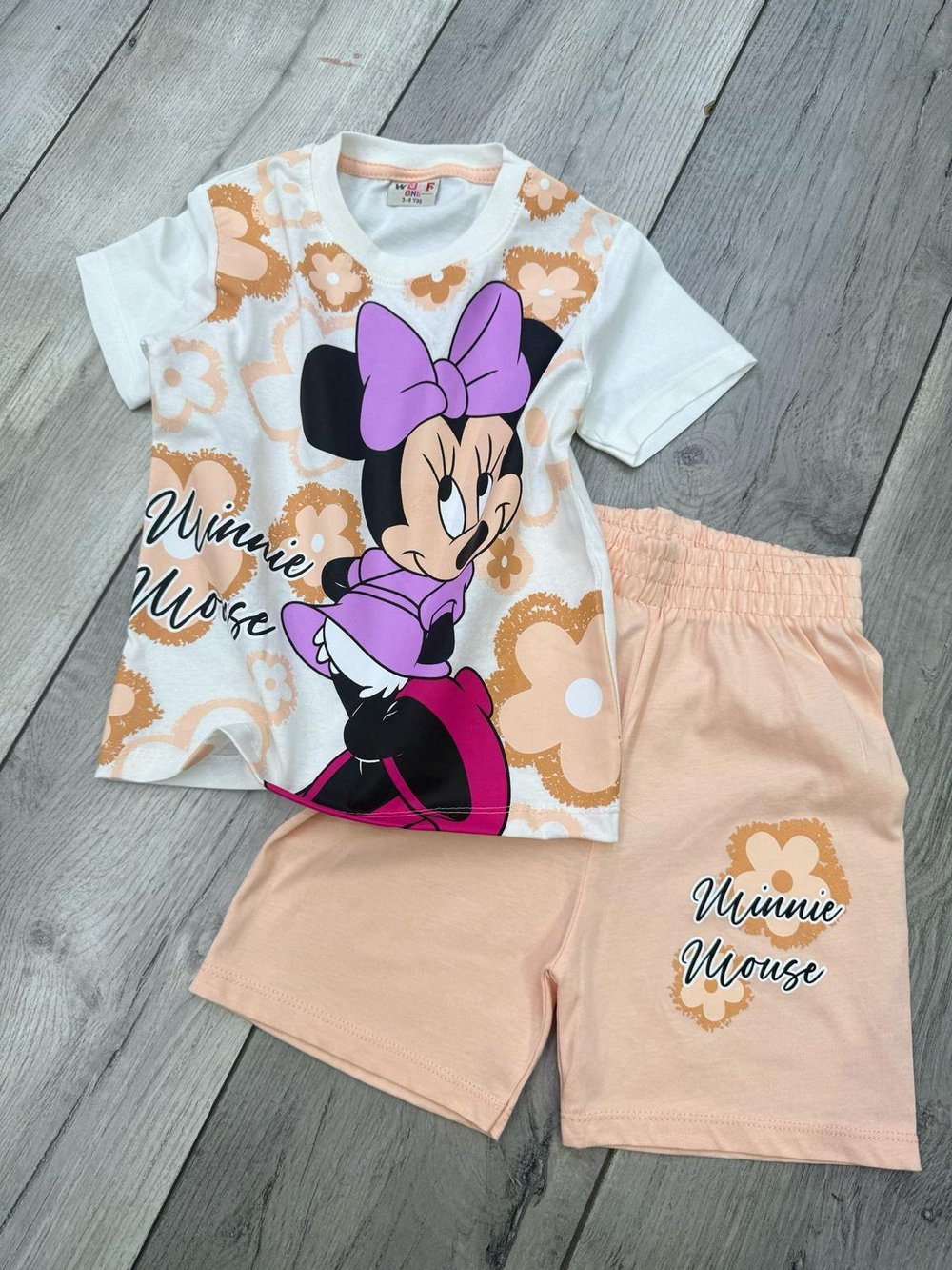 Minnie Mouse Baskılı Şortlu Takım