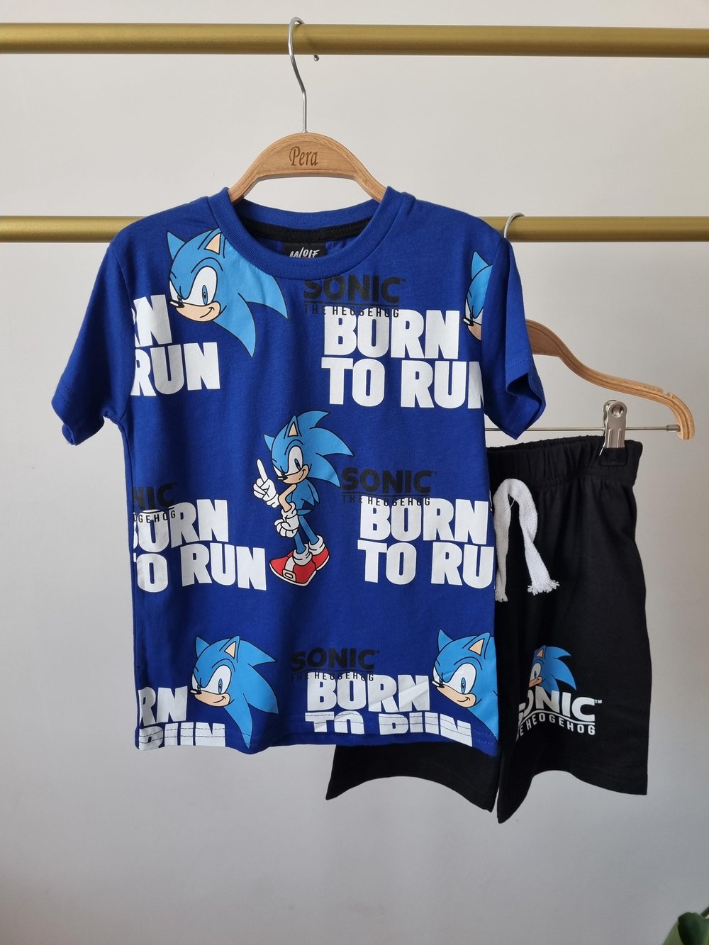 Sonic Baskılı Şortlu Takım