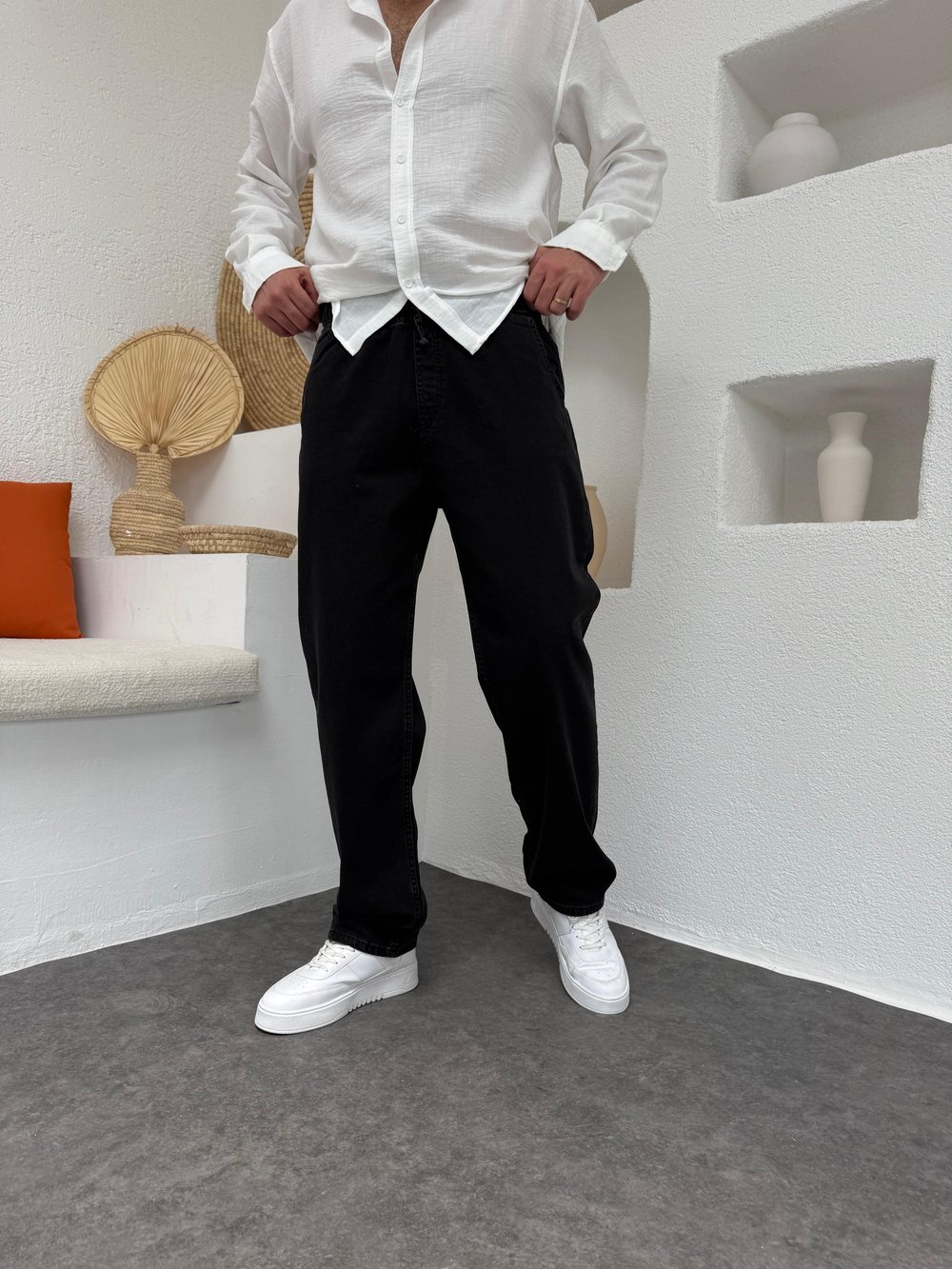 Antrasit Bel Lastik Pantolon