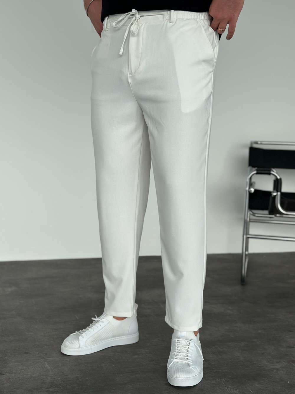 Boyfriend Jogger Pantolon Beyaz