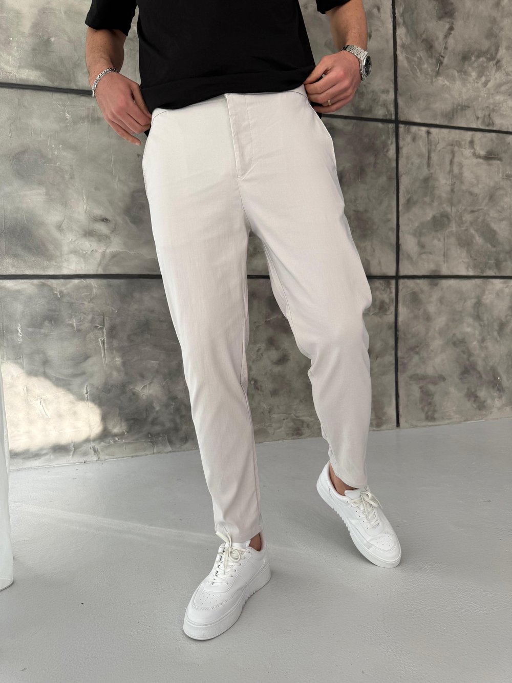 Full Likralı Jogger Kumaş Pantolon Gri