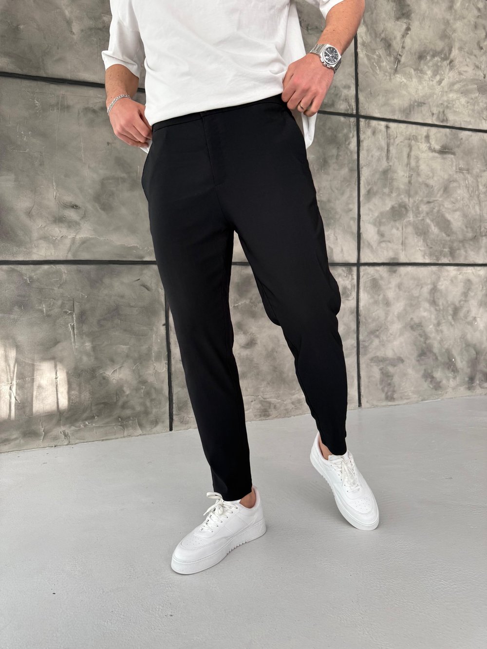 Full Likralı Jogger Kumaş Pantolon Siyah