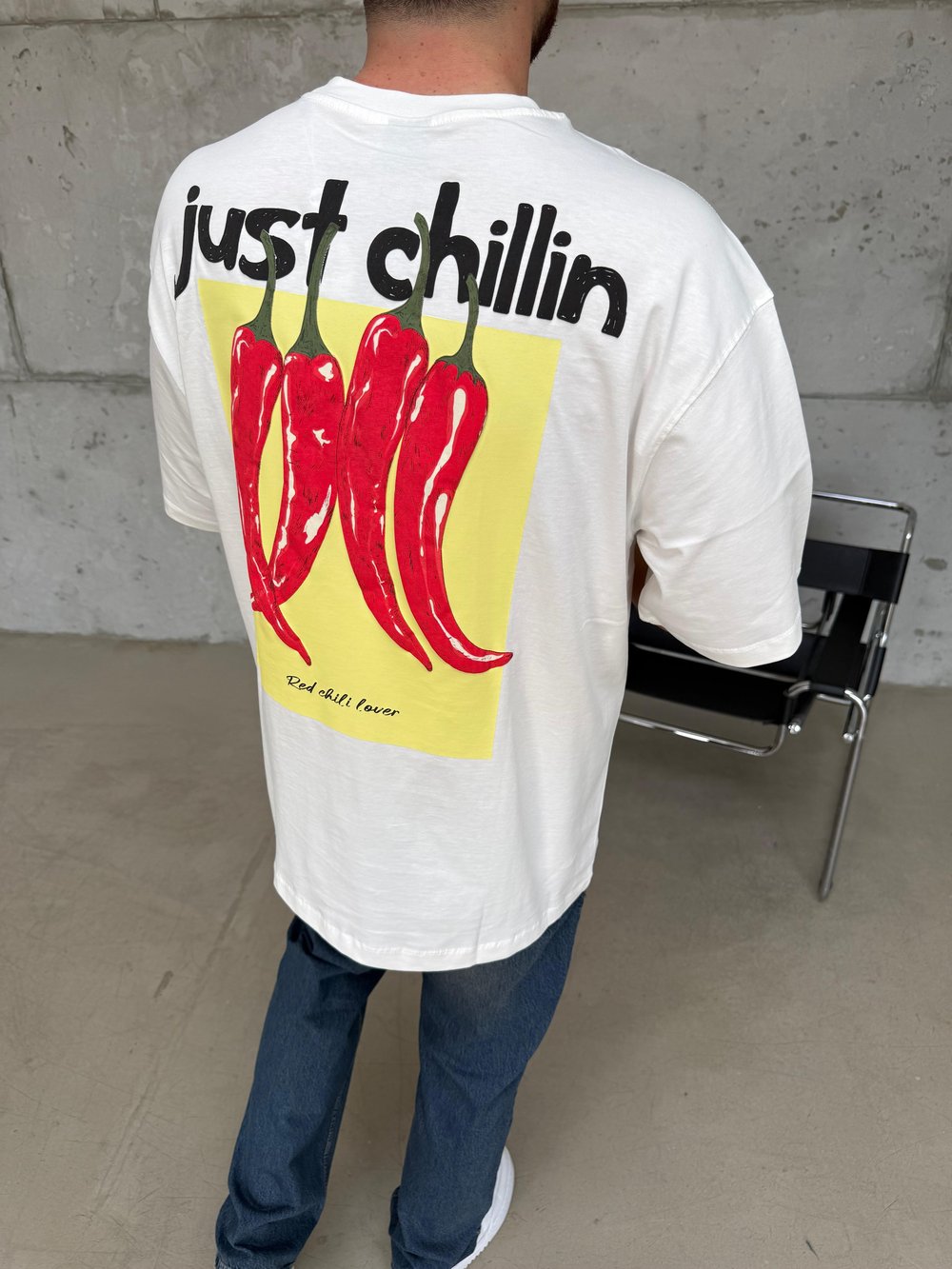 Just Chillin Oversize T-Shirt Beyaz