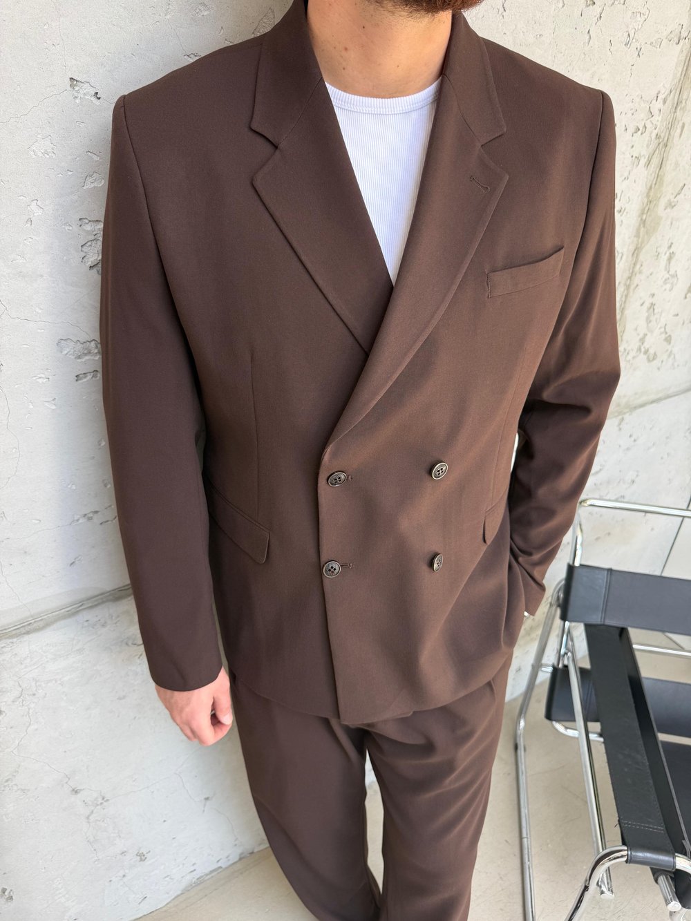 Kahve Oversize Kruvaze Takım