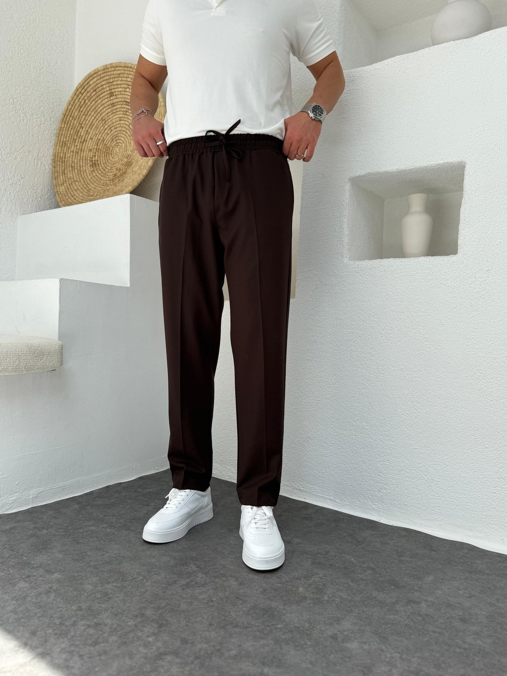 Kahverengi Regular Fit Jogger Pantolon