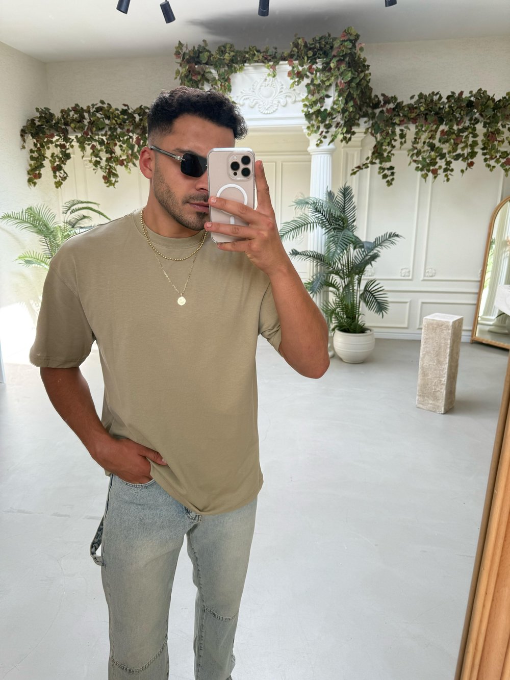 Oversize Basic T-Shirt Yeşil