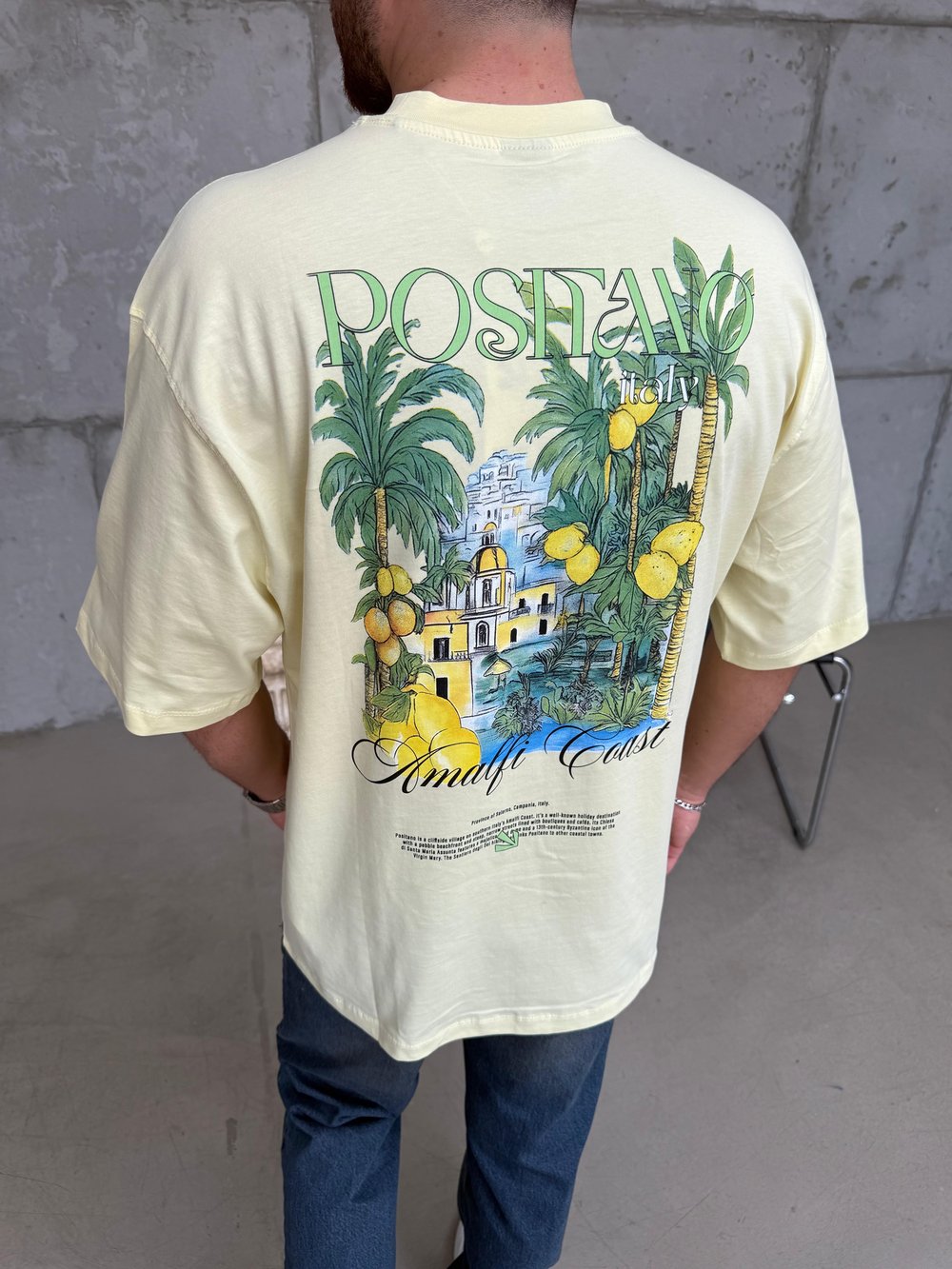Palmiye Oversize T-Shirt Sarı