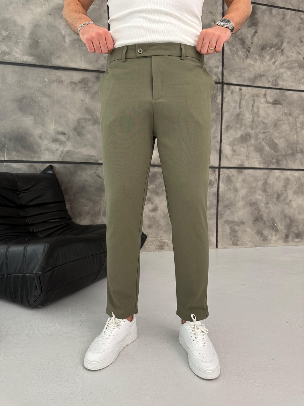 Slimfit Kumaş Pantolon Haki