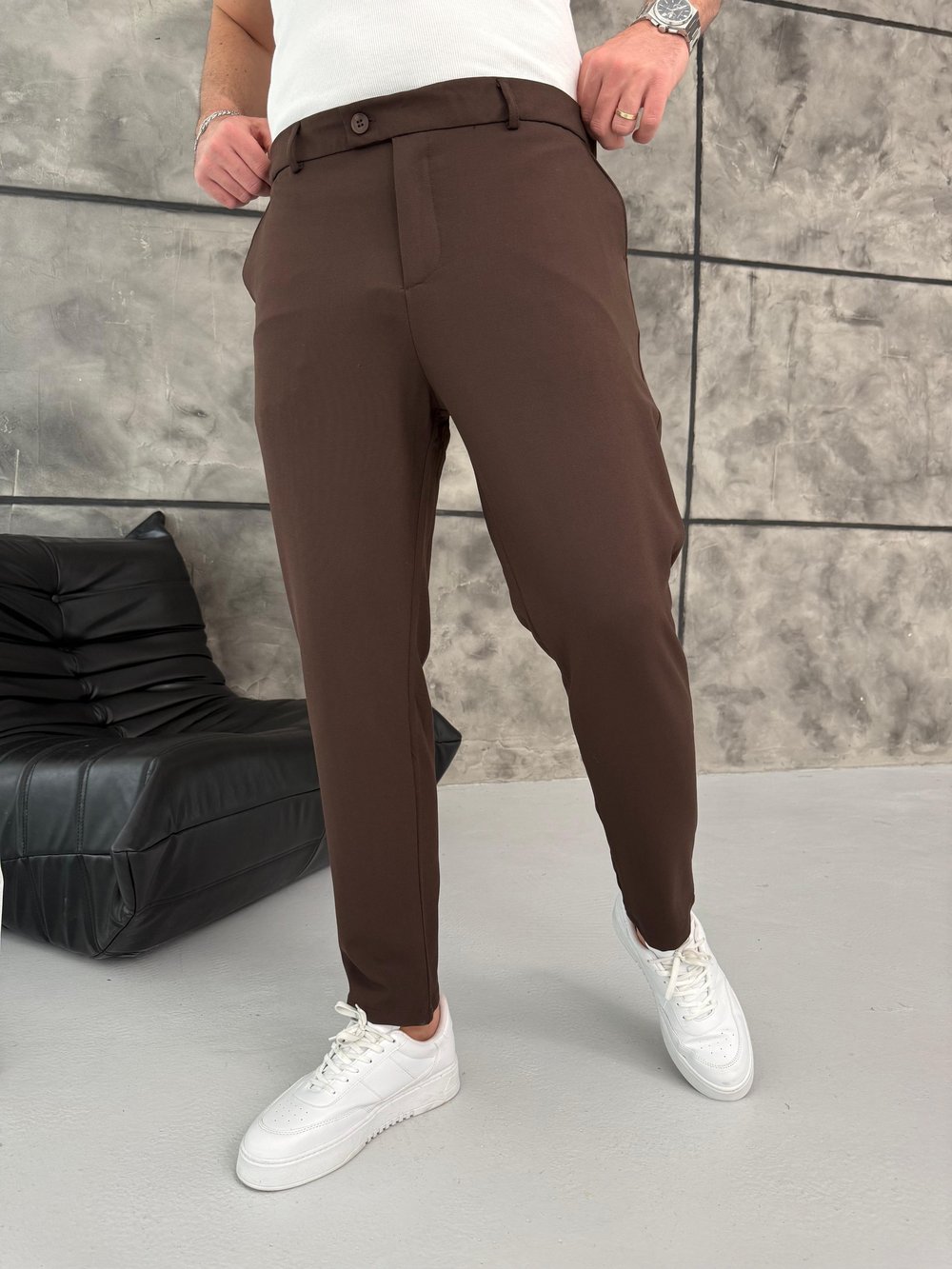 Slimfit Kumaş Pantolon Kahverengi